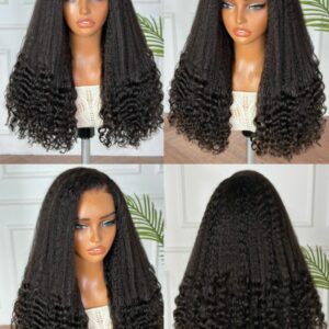 5x5 HD closure kinky curl Tail curly wig