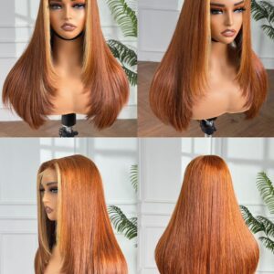 SDD 5x5 transparent closure highlight cut layer wig