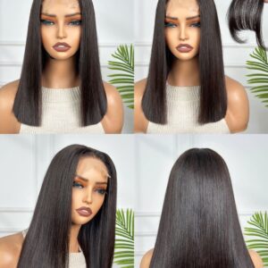 SDD straight 4x4 closure wig (free fringe hair)